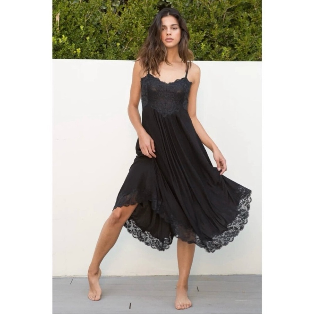 HAH x Free People! The Evelyn Dress in Noir Black NWT!